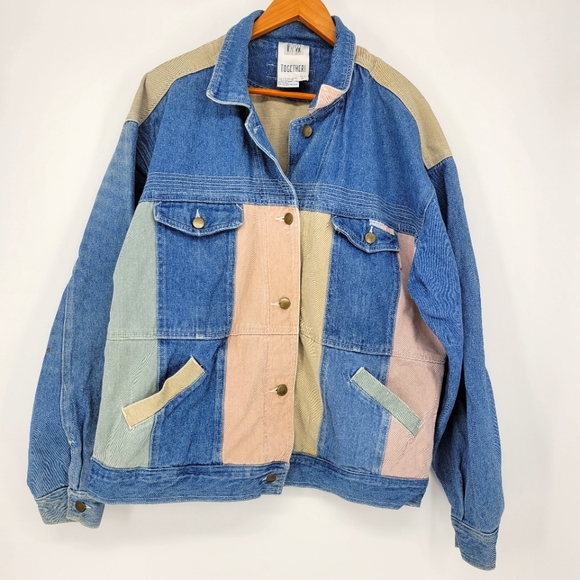 Vintage Jean Jacket Colorblock 9s Pink 